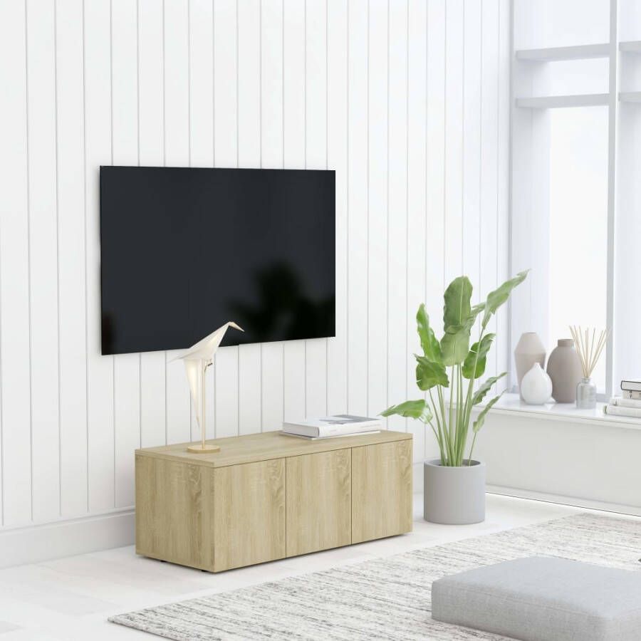 vidaXL Tv-meubel 80x34x30 cm spaanplaat sonoma eikenkleurig