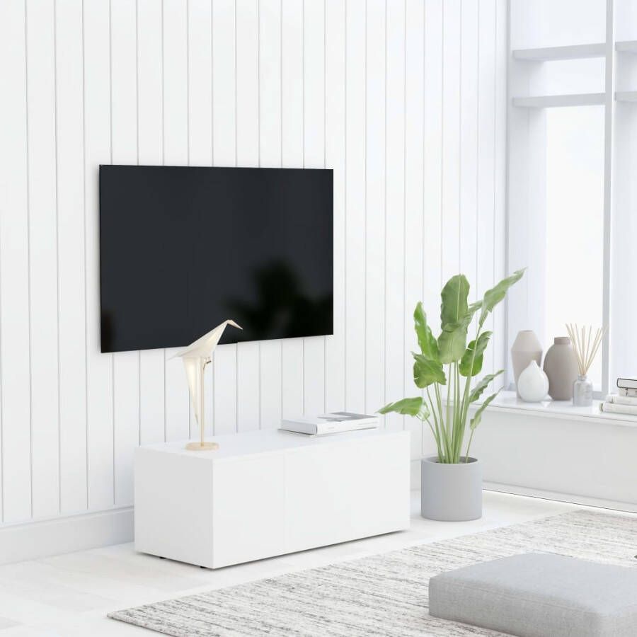 VidaXL Tv-meubel 80x34x30 cm bewerkt hout wit