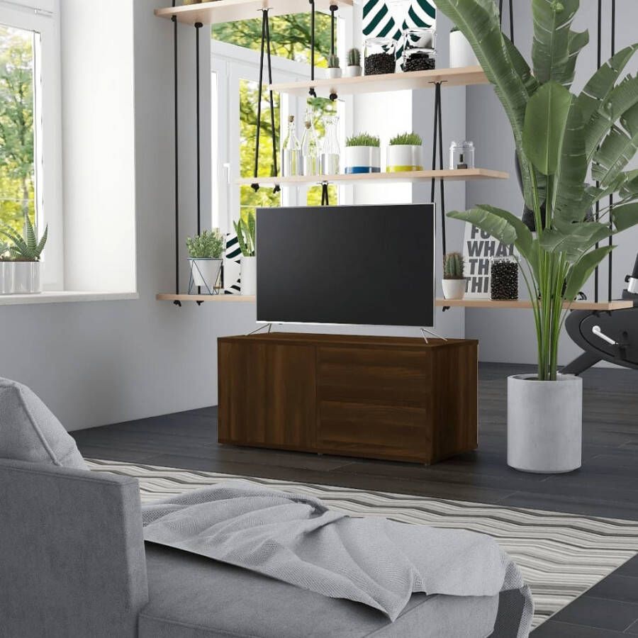 VidaXL Tv-meubel 80x34x36 cm bewerkt hout bruineikenkleurig