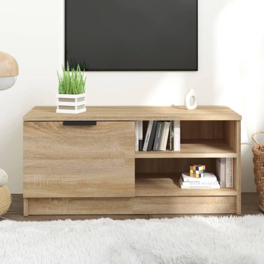 VidaXL Tv-meubel 80x35x36 5 cm bewerkt hout sonoma eikenkleurig