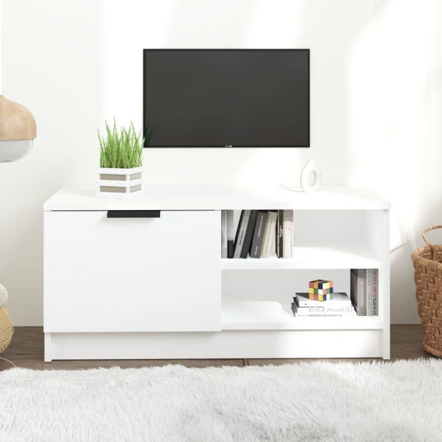 VidaXL Tv-meubel 80x35x36 5 cm bewerkt hout wit
