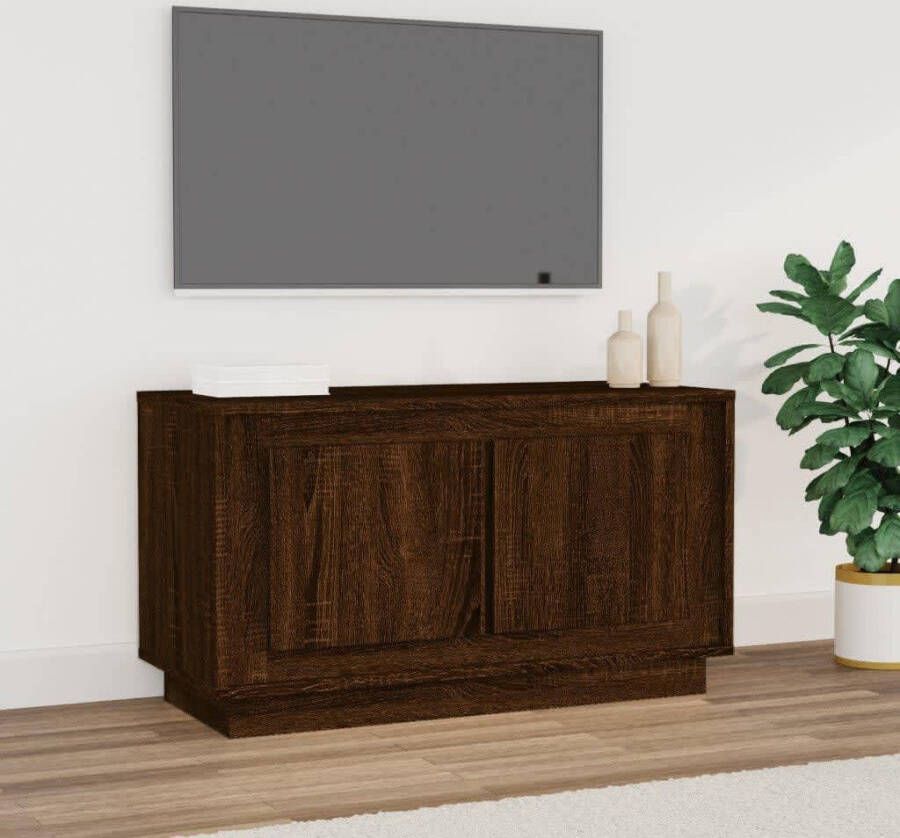 vidaXL Tv-meubel 80x35x45 cm bewerkt hout bruin eikenkleur