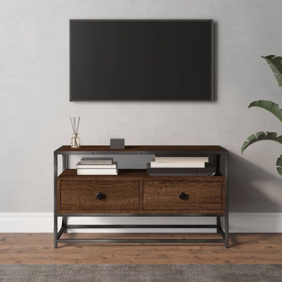 VidaXL Tv-meubel 80x35x45 cm bewerkt hout bruin eikenkleur