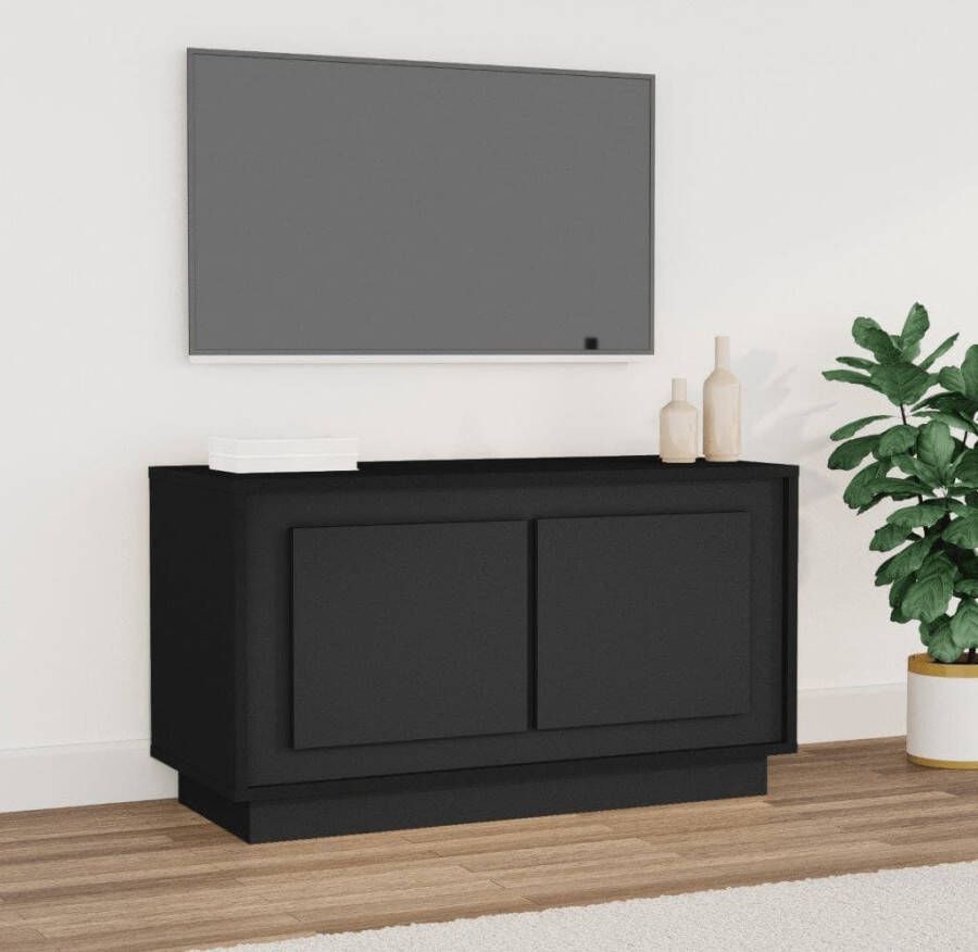 vidaXL Tv-meubel 80x35x45 cm bewerkt hout zwart