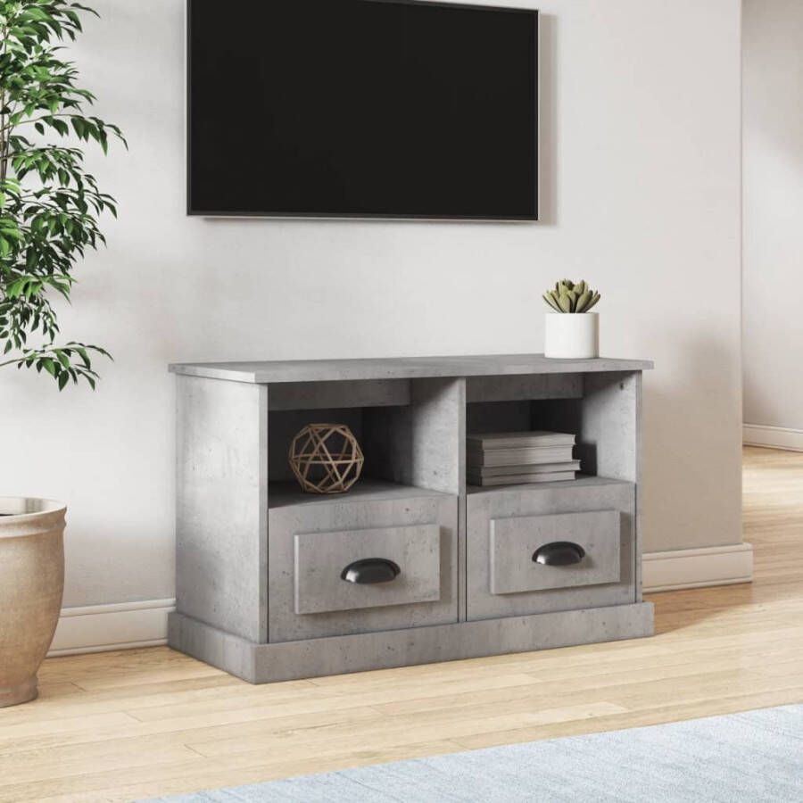 vidaXL Tv-meubel 80x35x50 cm bewerkt hout betongrijs