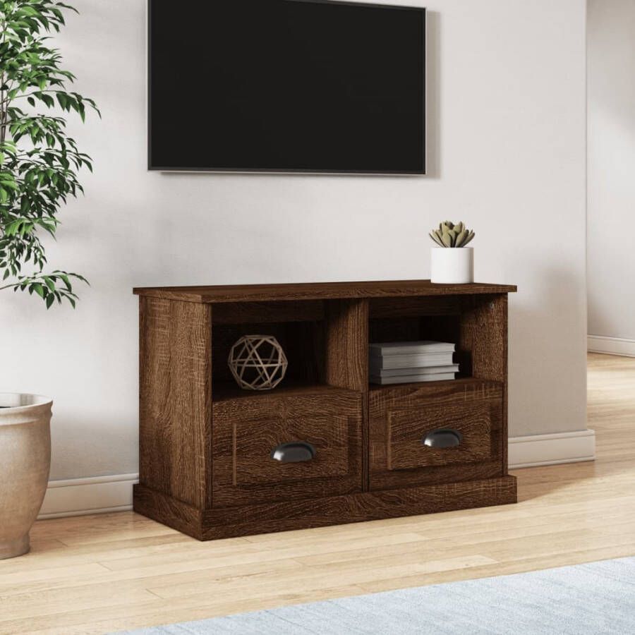 VidaXL Tv-meubel 80x35x50 cm bewerkt hout bruin eikenkleur