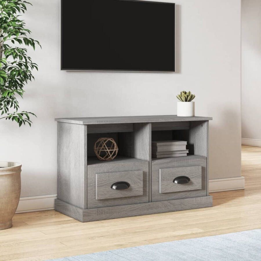 VidaXL Tv-meubel 80x35x50 cm bewerkt hout grijs sonoma eikenkleurig