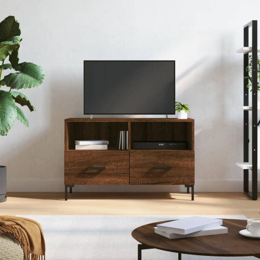 VidaXL Tv-meubel 80x36x50 cm bewerkt hout bruin eikenkleur