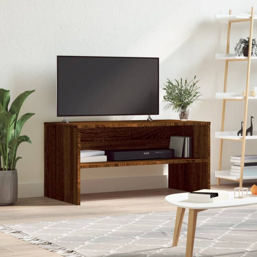 VidaXL Tv-meubel 80x40x40 cm bewerkt hout bruin eikenkleur