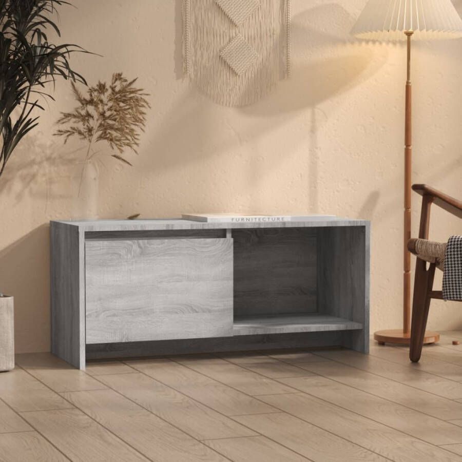 VidaXL Tv-meubel 90x35x40 cm bewerkt hout grijs sonoma eikenkleurig