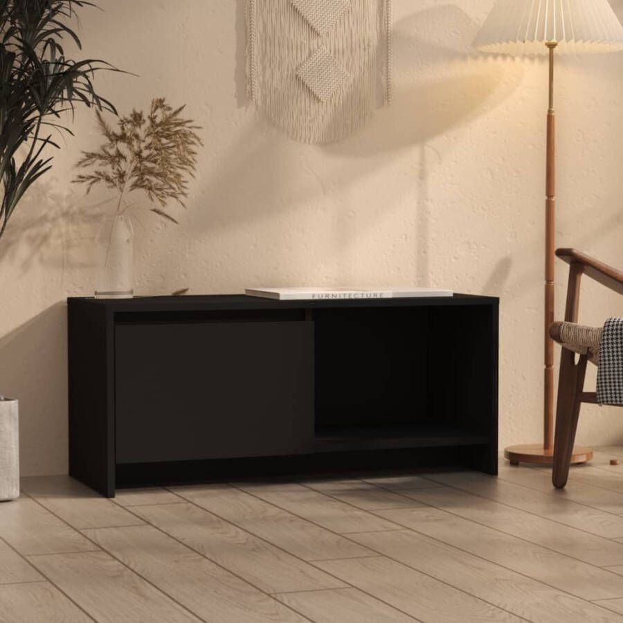 VidaXL Tv-meubel 90x35x40 cm bewerkt hout zwart