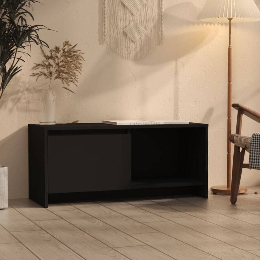 VidaXL Tv-meubel 90x35x40 cm bewerkt hout zwart