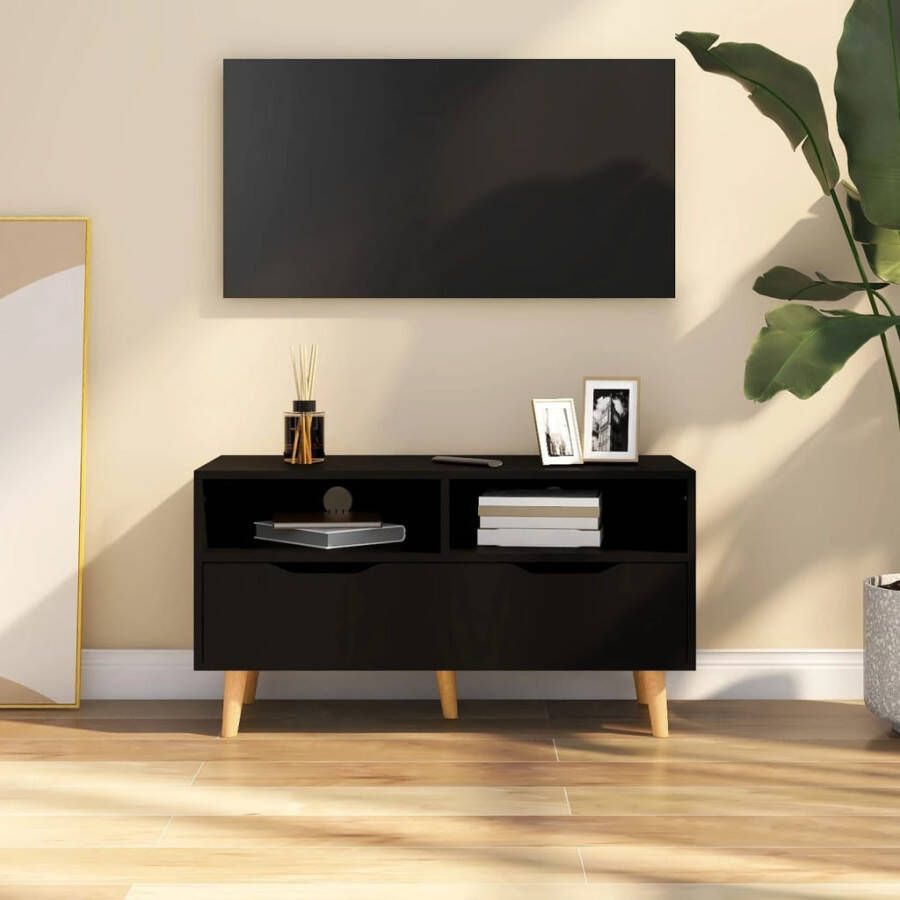 vidaXL Tv-meubel 90x40x48 5 cm bewerkt hout zwart