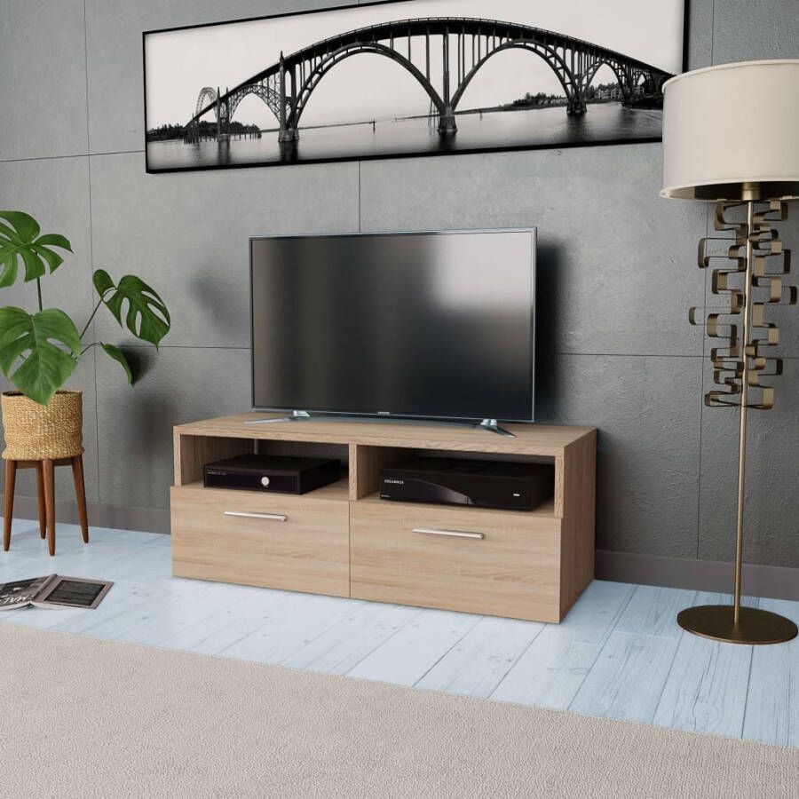 VidaXL Tv meubel 95x35x36 cm spaanplaat eikenkleurig