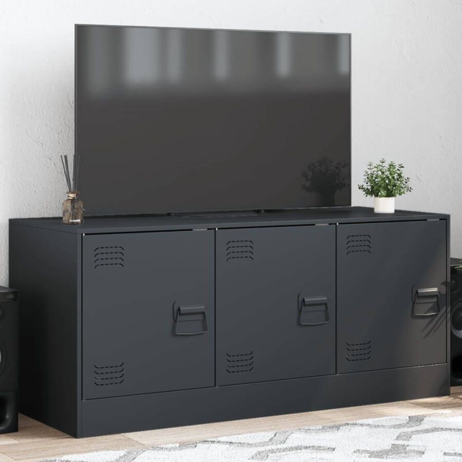 VidaXL Tv-meubel 99x39x44 cm staal antracietkleurig