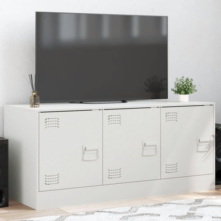 vidaXL Tv-meubel 99x39x44 cm staal wit