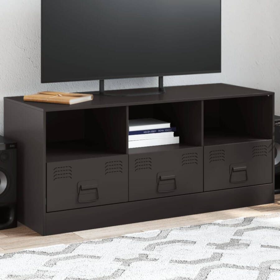 VidaXL Tv-meubel 99x39x44 cm staal zwart