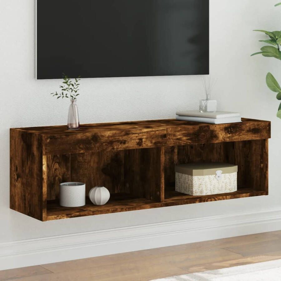 VidaXL Tv-meubel LED-verlichting 100x30x30 cm gerookt eikenkleurig