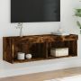 VidaXL Tv-meubel LED-verlichting 100x30x30 cm gerookt eikenkleurig - Thumbnail 2