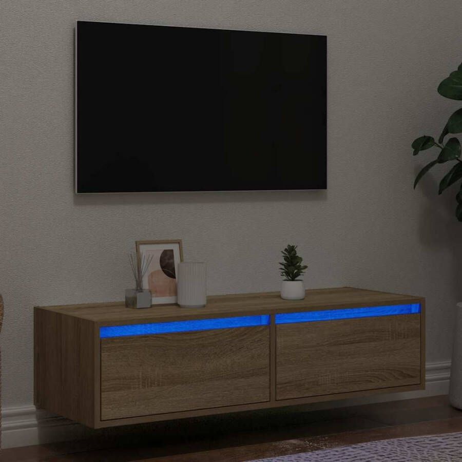 VidaXL Tv-meubel LED-verlichting 100X35 5x25 cm sonoma eikenkleurig