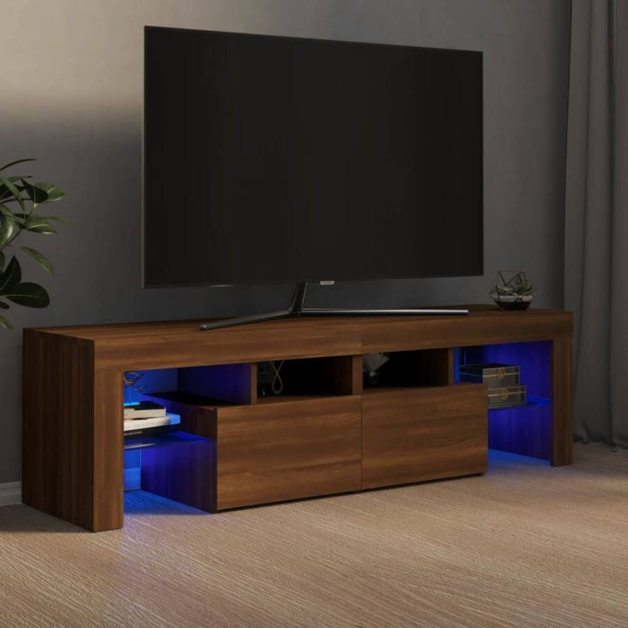 VidaXL Tv-meubel LED-verlichting 140x36 5x40 cm bruineikenkleurig