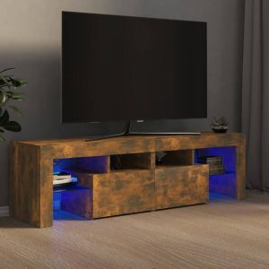 VidaXL Tv-meubel LED-verlichting 140x36 5x40 cm gerookt eikenkleurig