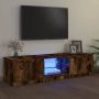 VidaXL Tv-meubel LED-verlichting 140x40x35 5 cm gerookt eikenkleurig - Thumbnail 1