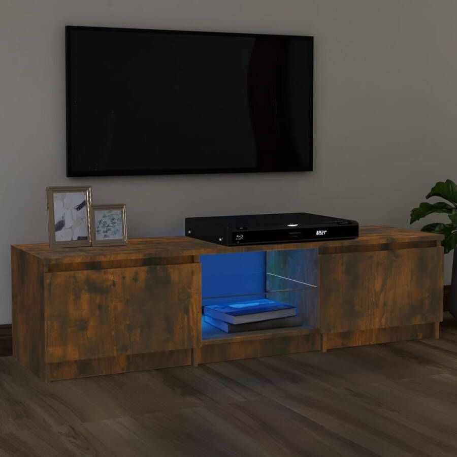 VidaXL Tv-meubel LED-verlichting 140x40x35 5 cm gerookt eikenkleurig