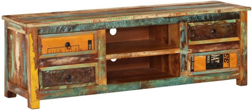 VidaXL Tv-meubel met 4 lades gerecycled hout