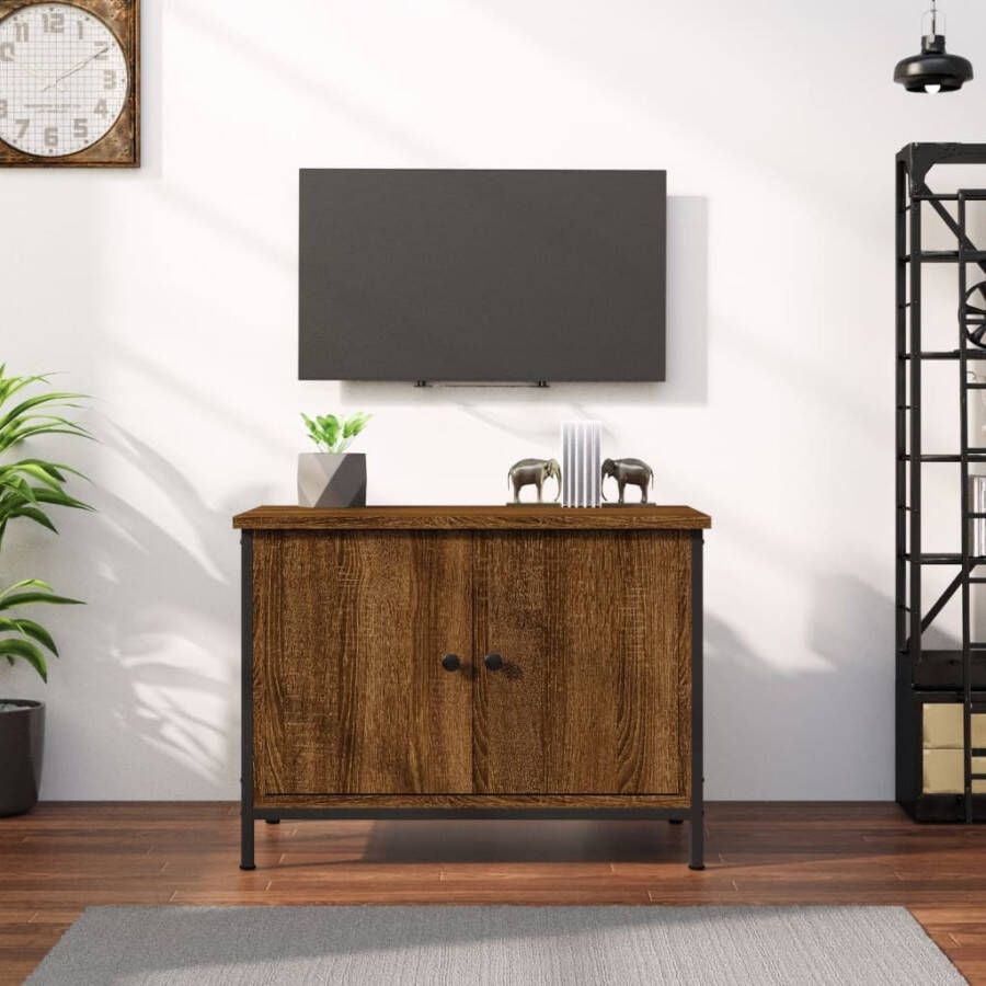 VidaXL Tv-meubel met deuren 60x35x45 cm bewerkt hout bruin eiken