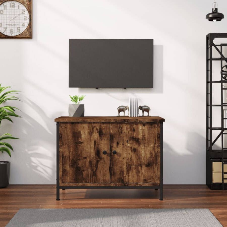 VidaXL Tv-meubel met deuren 60x35x45 cm bewerkt hout gerookt eiken