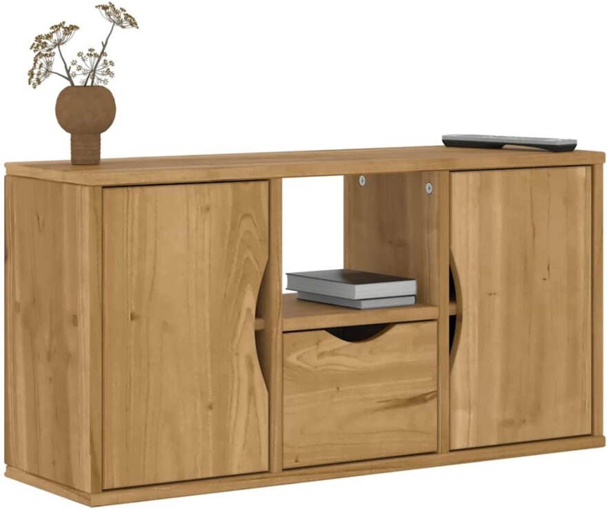 VidaXL Tv-meubel met lade ODDA 79x24x40 cm massief grenenhout