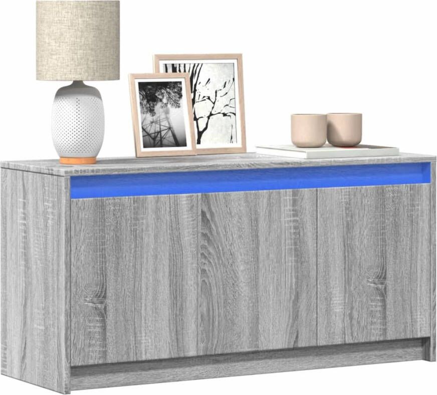 VidaXL Tv-meubel met LED 100x34x50 cm bewerkt hout grijs sonoma eiken