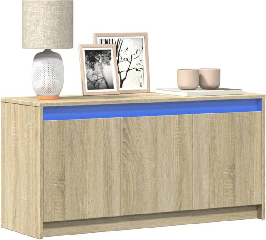 VidaXL Tv-meubel met LED 100x34x50 cm bewerkt hout sonoma eikenkleurig