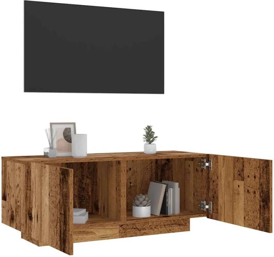 VidaXL Tv-meubel 100x35x40 cm bewerkt hout oud houtkleurig