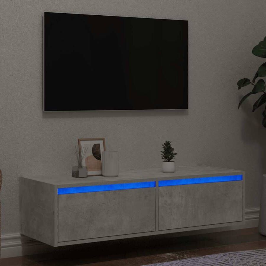 VidaXL Tv-meubel met LED-verlichting 100X35 5x25 cm betongrijs