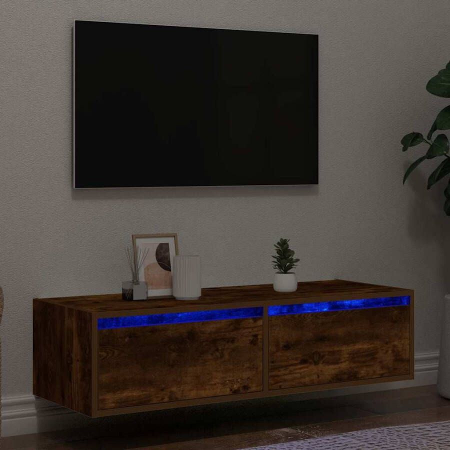 VidaXL Tv-meubel met LED-verlichting 100X35 5x25 cm gerookt eikenkleur