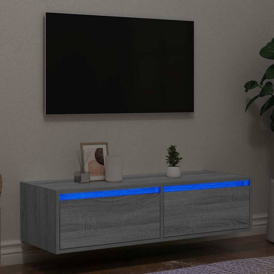 VidaXL Tv-meubel met LED-verlichting 100X35 5x25 cm grijs sonoma eiken