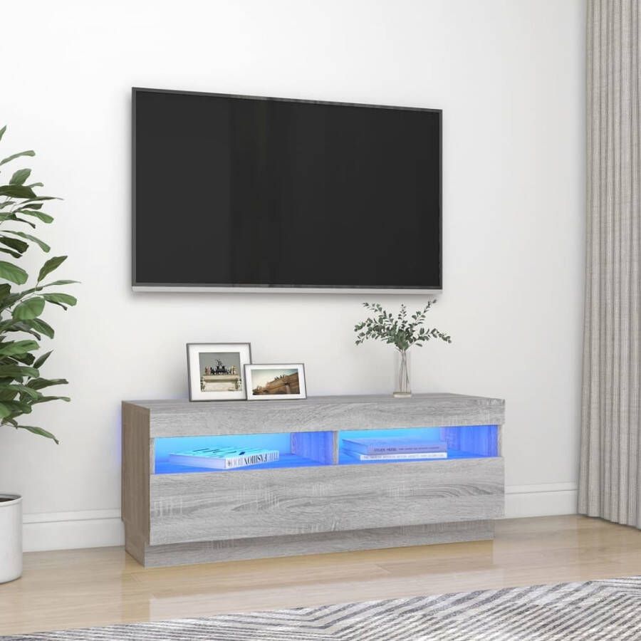 VidaXL Tv-meubel met LED-verlichting 100x35x40 cm grijs sonoma eiken