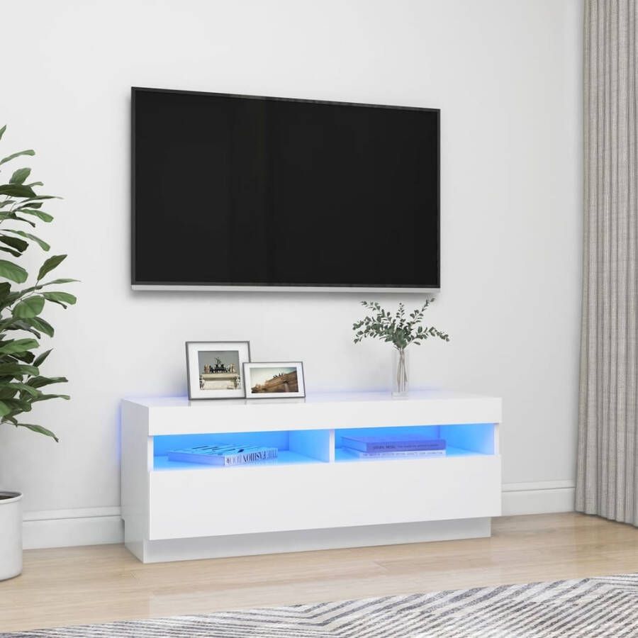 VidaXL Tv-meubel met LED-verlichting 100x35x40 cm wit