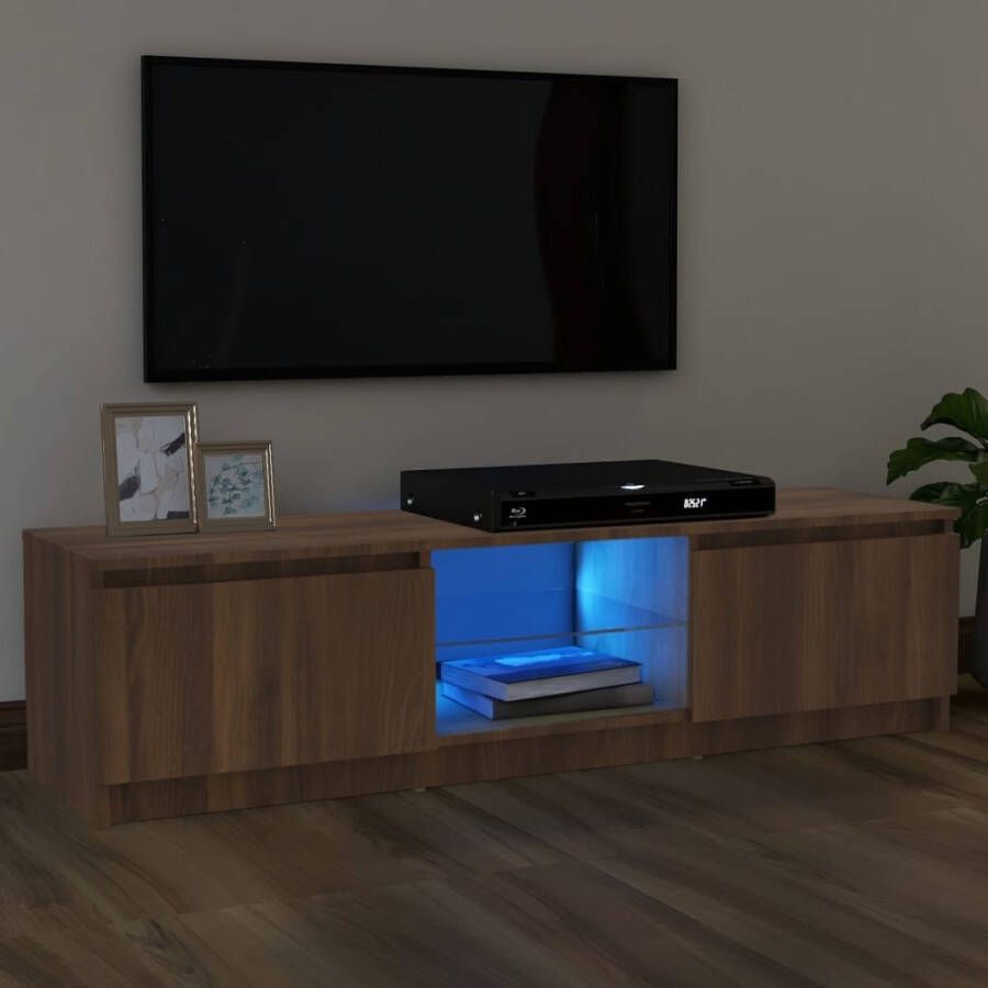 VidaXL Tv-meubel met LED-verlichting 120x30x35 5 cm bruin eikenkleur