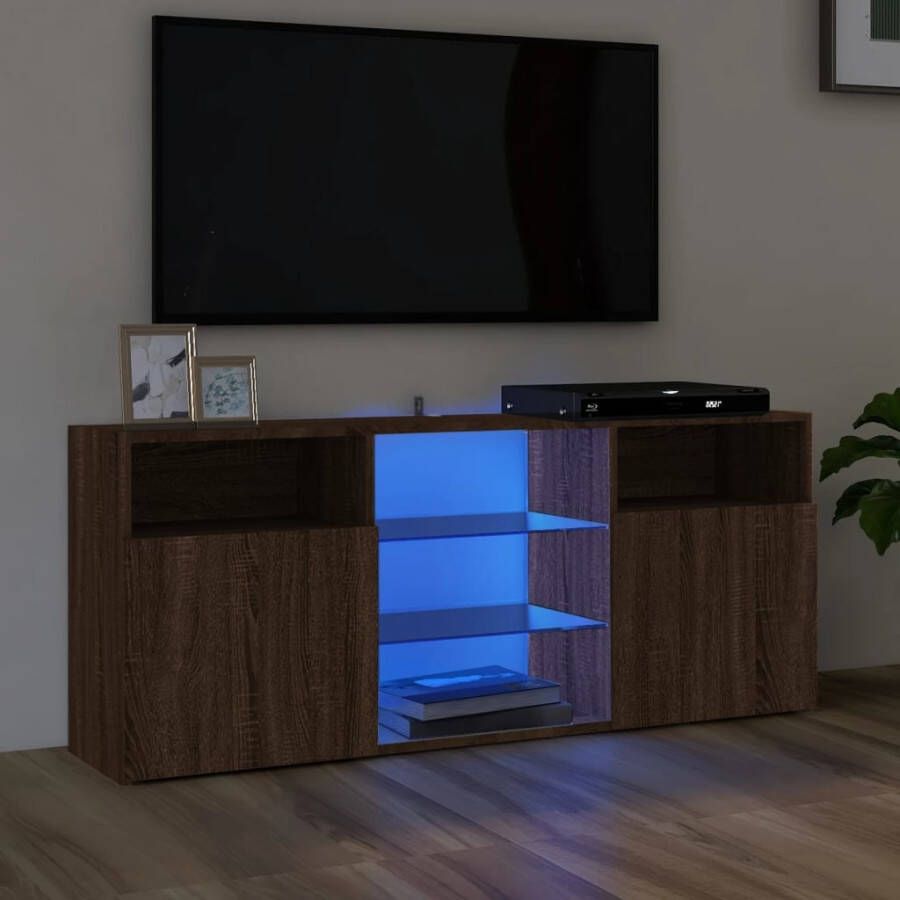 VidaXL Tv-meubel met LED-verlichting 120x30x50 cm bruineikenkleurig