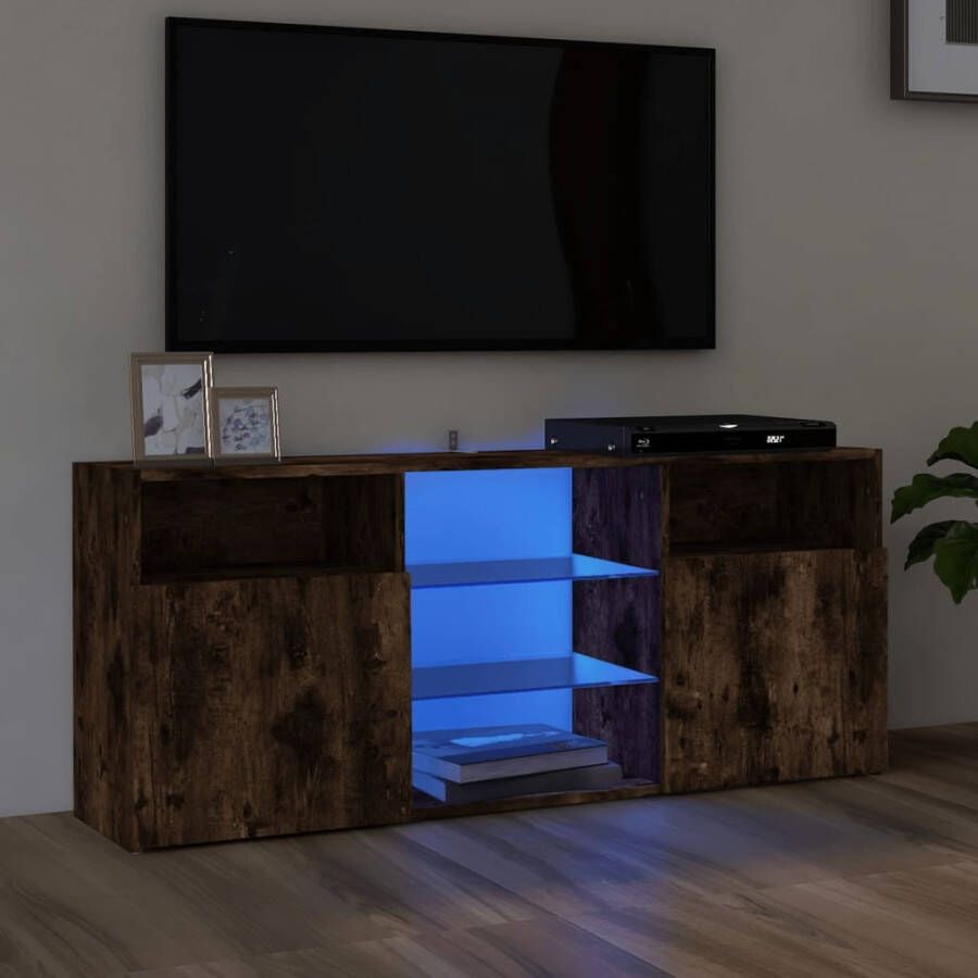 VidaXL Tv-meubel met LED-verlichting 120x30x50 cm gerookt eikenkleurig