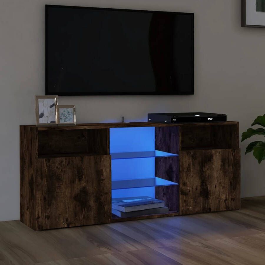 VidaXL Tv-meubel met LED-verlichting 120x30x50 cm gerookt eikenkleurig