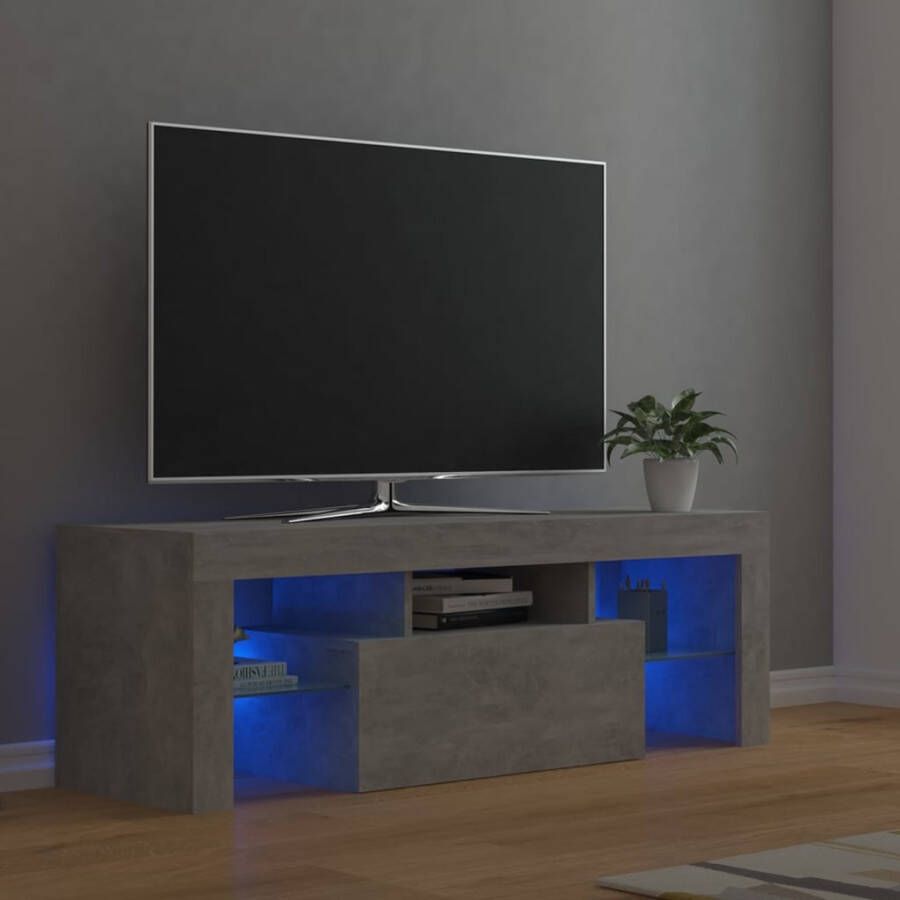VidaXL Tv meubel met LED verlichting 120x35x40 cm betongrijs