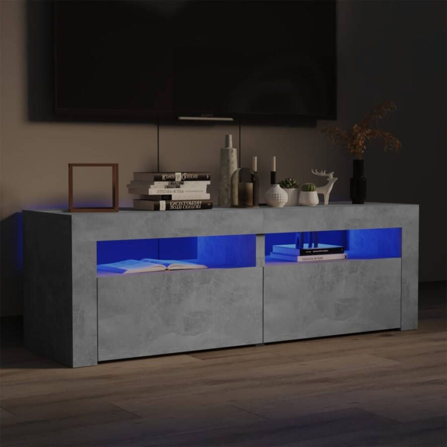 VidaXL Tv-meubel met LED-verlichting 120x35x40 cm betongrijs