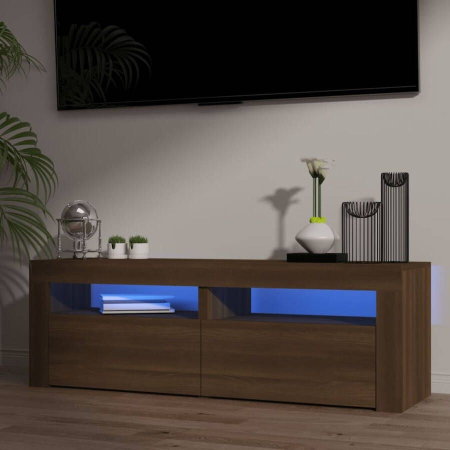 VidaXL Tv-meubel met LED-verlichting 120x35x40 cm bruineikenkleurig