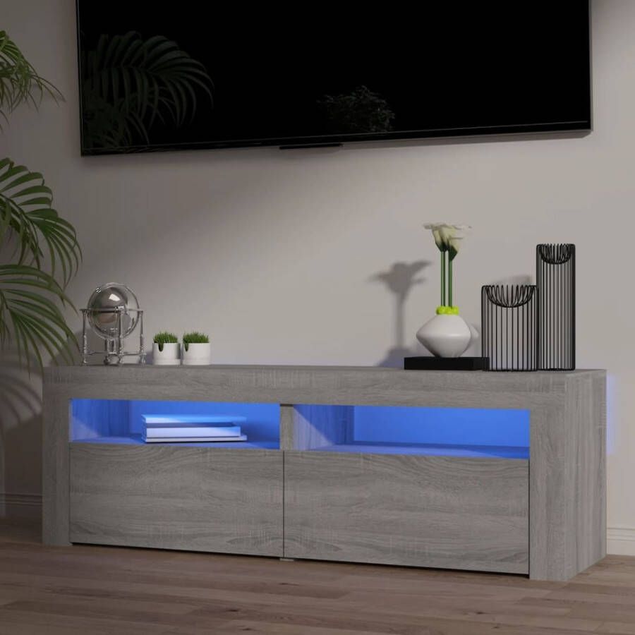 VidaXL Tv-meubel met LED-verlichting 120x35x40 cm grijs sonoma eiken