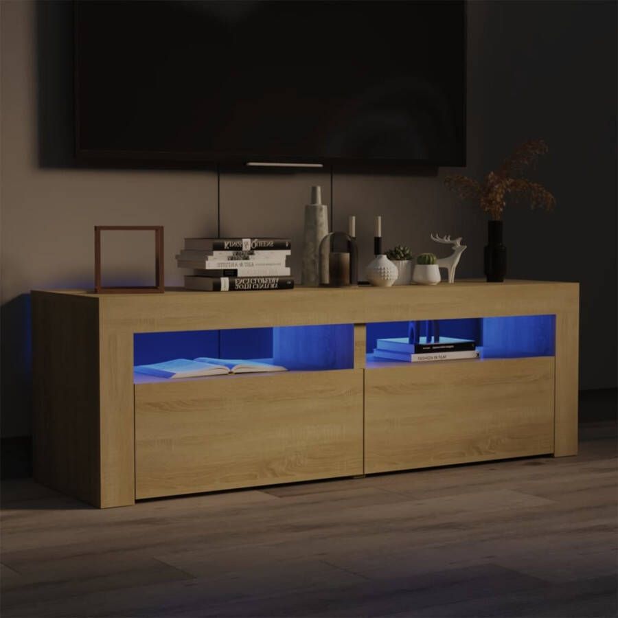 VidaXL Tv-meubel met LED-verlichting 120x35x40cm sonoma eikenkleurig
