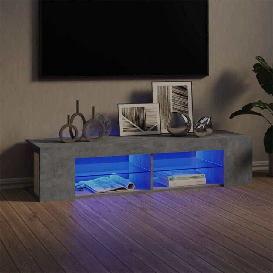 VidaXL Tv-meubel met LED-verlichting 135x39x30 cm betongrijs